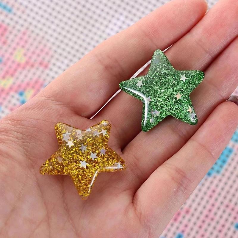 Random Color Diamond Art Colorful Painting Tool, Sparkling Star Magnet Cover, DIY Diamond Embroidery Accessories Canvas Protective Film Fixing Tool