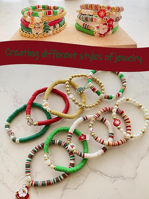 Christmas Themed Beaded Kit, Diy Jewelry Making Kit, Diy Jewelry Making Supplies for Bracelet Necklace Earrings Pendant, Diy Gifts Party Gifts for Women