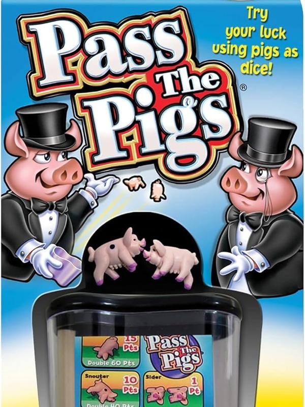 Pass The Pigs by Winning Moves Games USA, a Hilarious Pig Dice Game, Family Favorite for Over 40 Years, for 2 or more Players, Ages 7+ (1046)