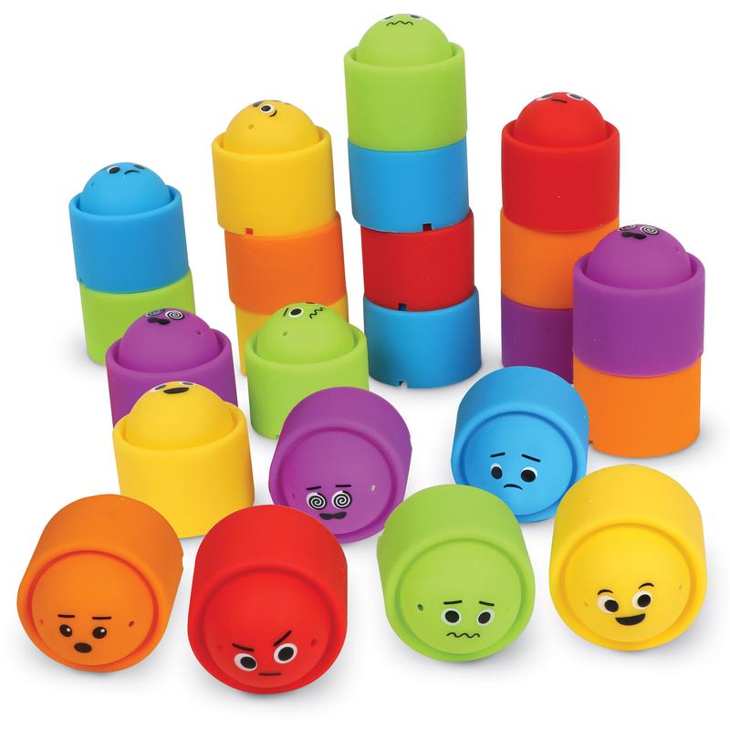 Learning Resources Rainbow Emotion Fidget Poppers Classroom Set, Ages 3+