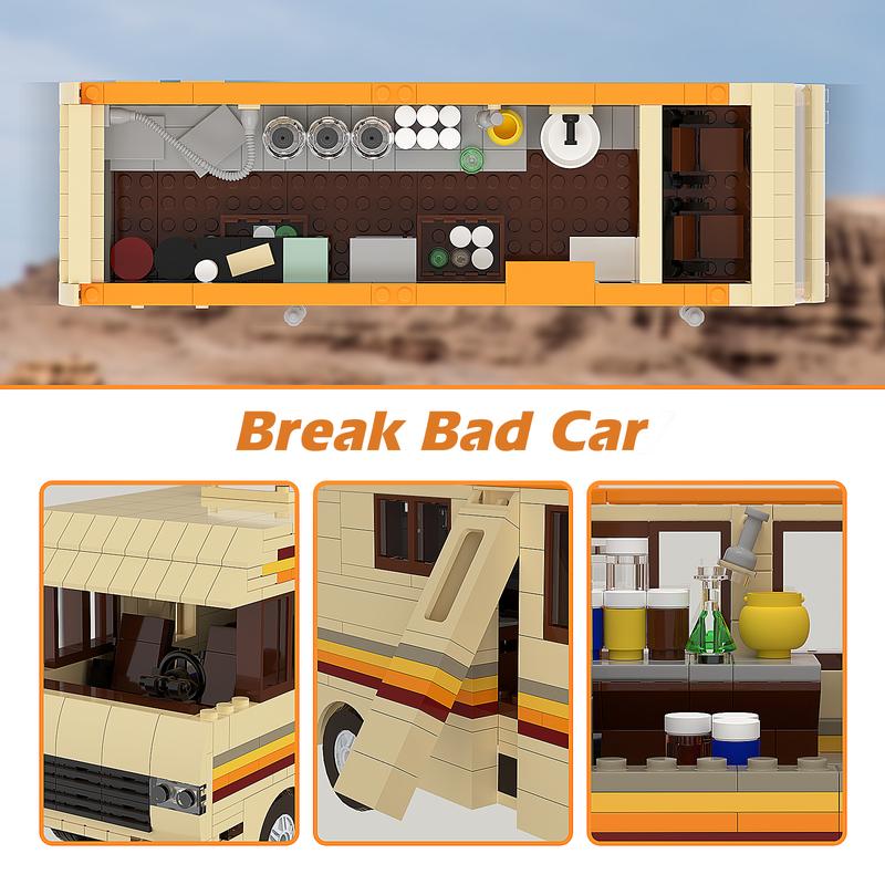 (691 pcs) Classic Breaking RV Car Building Set, Perfect Christmas & Halloween Gifts for Adults & Kids, Offering Immersive Experience