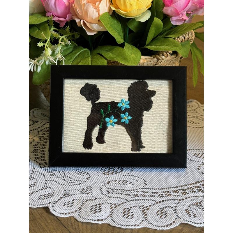 Poodle Machine Embroidered and Framed!  Other Designs and Breeds Available!