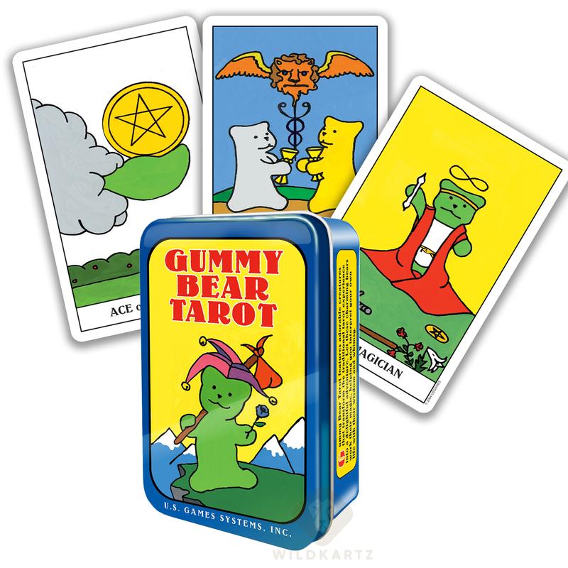 Gummy Bear Tarot: 78 Cute Pocket Size Tarot Card Deck & Guidebook  in Tin Box, divination tool for tarot readings, psychic readings, fortune, spiritual, tarot cards