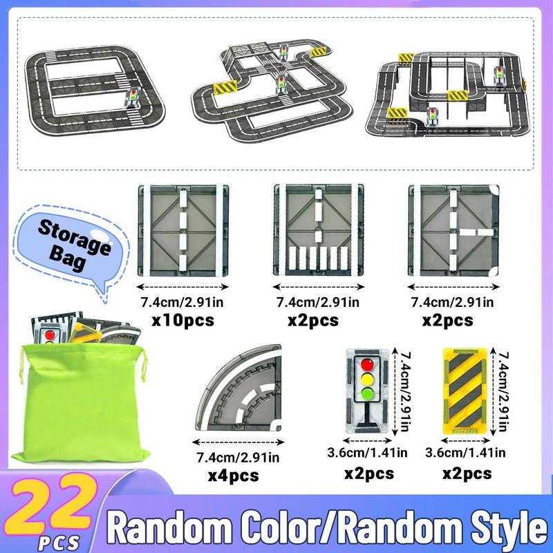 Magnetic Tiles Road Set, 1 set City Construction Building Toys, Preschool Toys, Gifts for over 3 Years Old Boys Girls, Christmas Gift