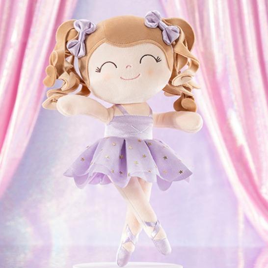 Plush Ballet Doll Baby Girl Gift Christmas Gifts Birthday Gifts For 0 To 6 Years Girls With Purple Dress 12 inches