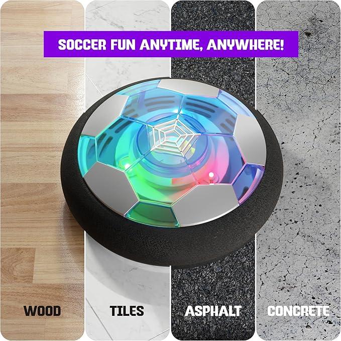 Kids Toys-LED Hover Soccer Ball-Air Power Training Ball for Indoor & Outdoor Play – Perfect Birthday or Christmas Gift for Boys Ages 3-12 with LED Lights