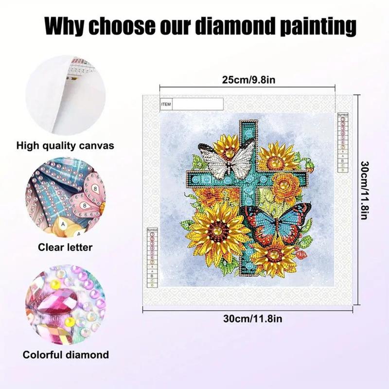 Butterfly Pattern DIY Diamond Arts Colorful Painting Kit without Frame, DIY Decorative Art Picture, Wall Art Decor for Home Living Room Bedroom