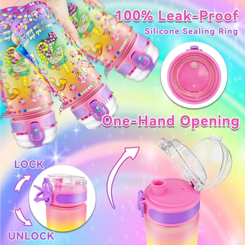 Decorate Your Own Water Bottle Kits for Girls Age 4-6-8-10,Unicorn Painting Crafts,Fun Arts and Crafts Gifts Toys for Girls Birthday Christmas(Unicorn)