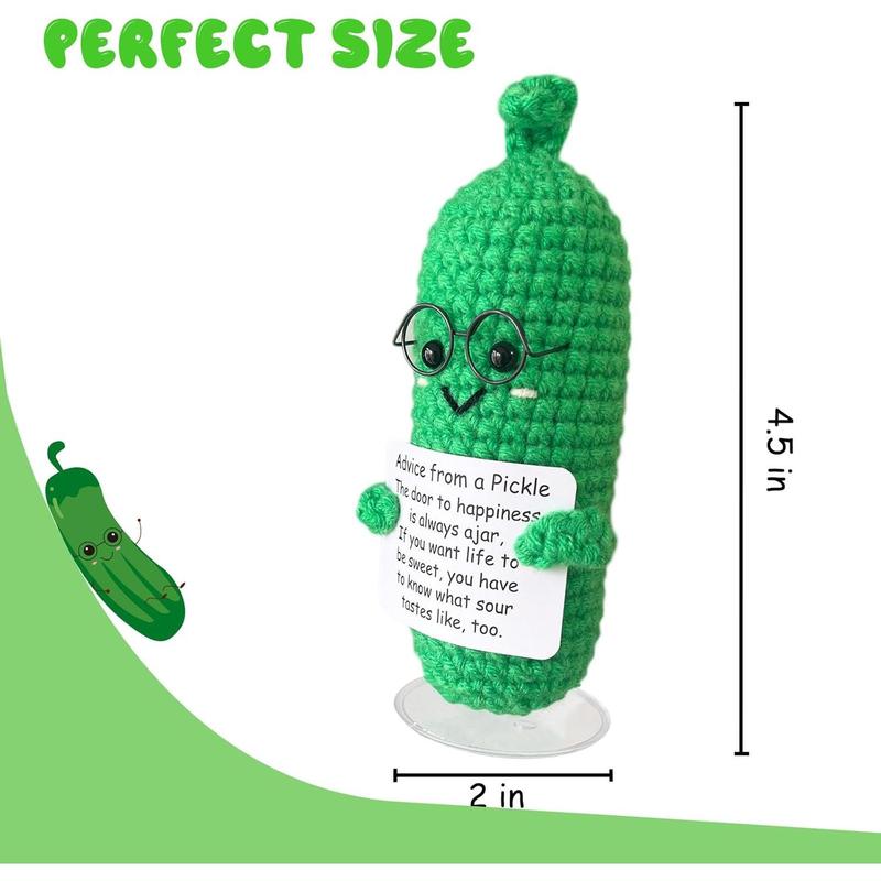 Advice from a Pickle Crochet Funny Gifts, Knitting Doll Ornaments, Funny Reduce Pressure Pickle Toy Birthday Gifts for Friends Women