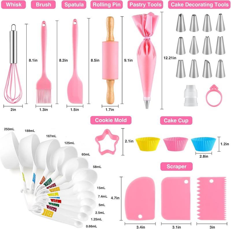 Christmas Gift Kids Baking and Cooking Set for Girls, 54PCS Chef Costume Set with Kids Apron, Chef Hat, All Real Cooking Tools and Baking Supplies, Kitchen Utensils and Recipes for Child Junior Chefs 3+