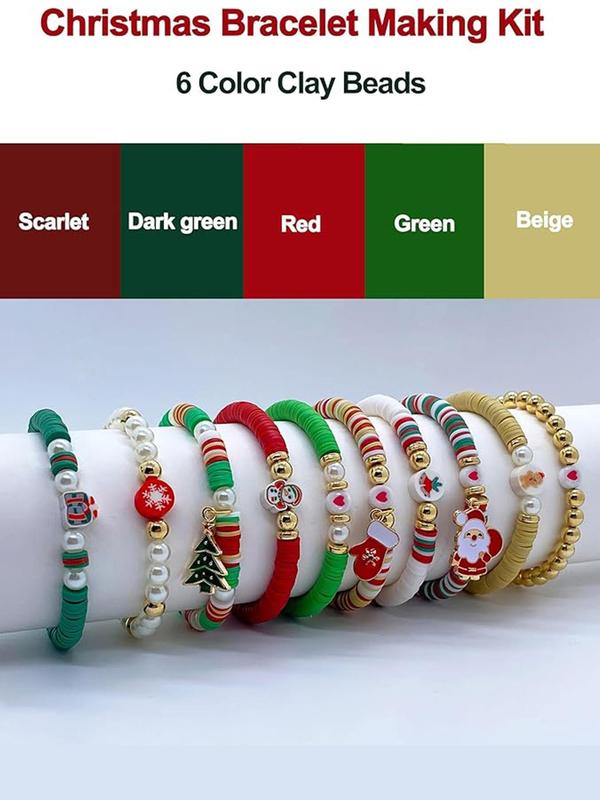 Christmas Themed Beaded Kit, Diy Jewelry Making Kit, Diy Jewelry Making Supplies for Bracelet Necklace Earrings Pendant, Diy Gifts Party Gifts for Women