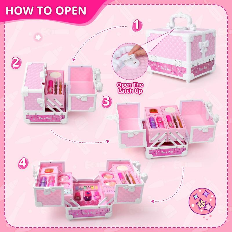 Makeup Kit for Girls 22counts Make Up Non Toxic Washable Play Toy Real Princess Cosmetic Toys Learning Educational Toy Birthday Christmas Gifts