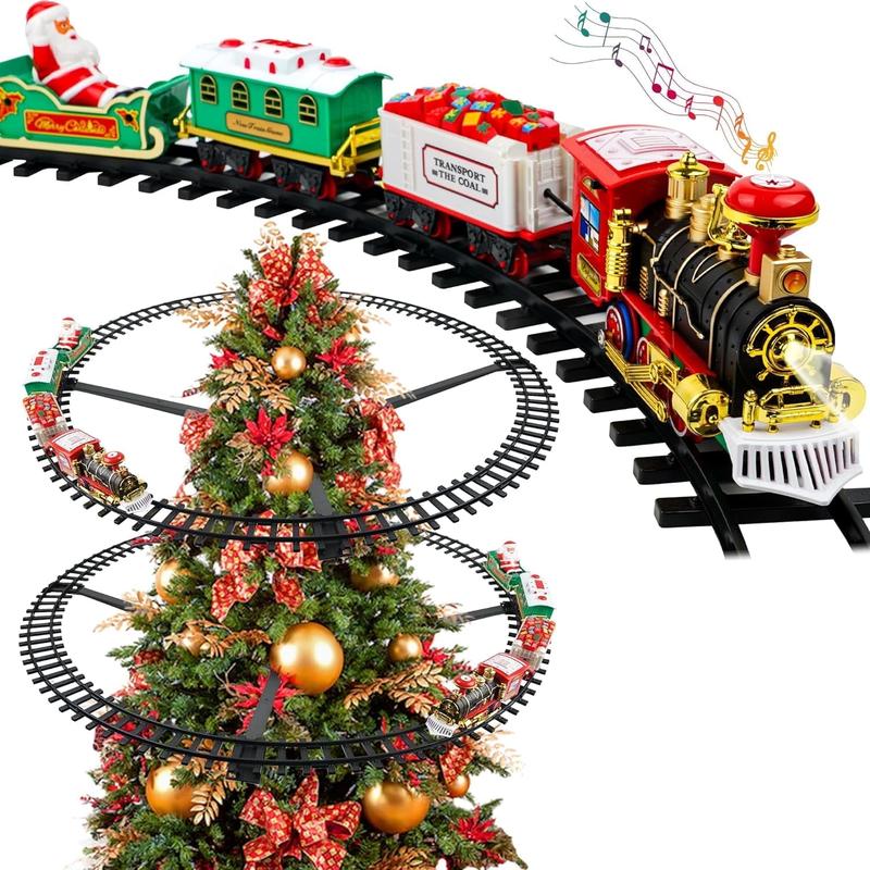 YCFUN Christmas Tree Hanging Train Set Electric Train Toy Gifts for Boys Girls with Light & Sound