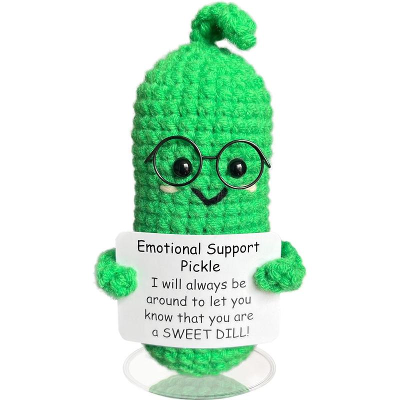 Advice from a Pickle Crochet Funny Gifts, Knitting Doll Ornaments, Funny Reduce Pressure Pickle Toy Birthday Gifts for Friends Women