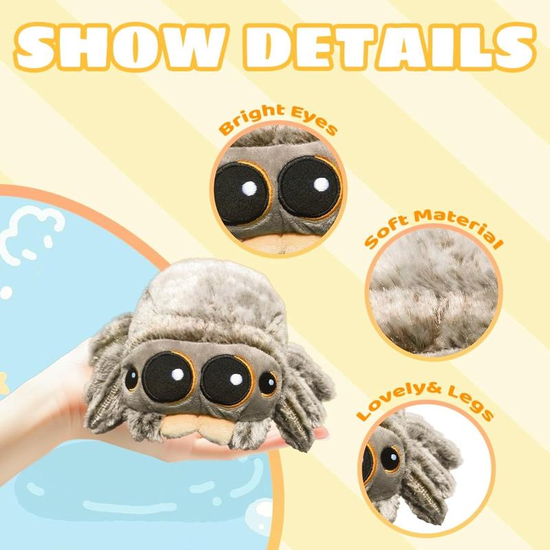 1 pc Spider Plush Toy, Cute and Soft Jumping Spider Plush Toy for Home Decor.