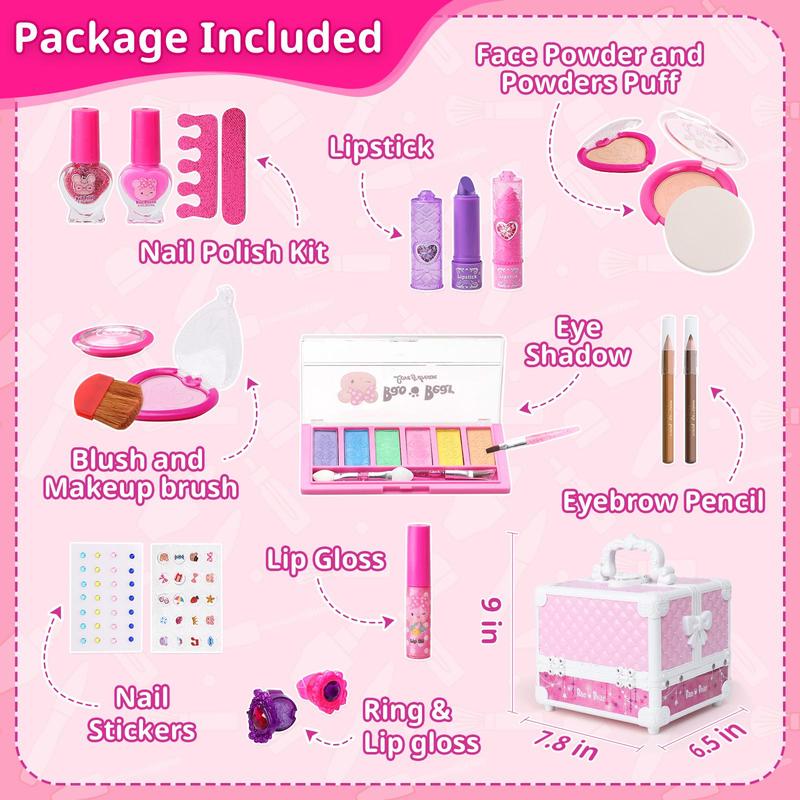 Makeup Kit for Girls 22counts Make Up Non Toxic Washable Play Toy Real Princess Cosmetic Toys Learning Educational Toy Birthday Christmas Gifts