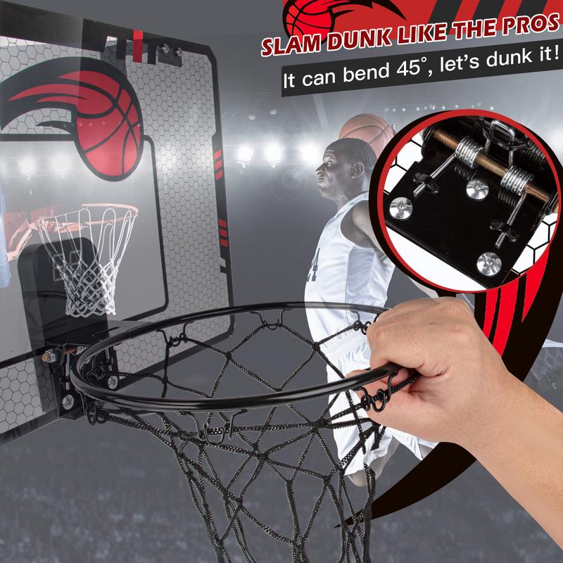 Toys Basketball Hoop Indoor, Mini Basketball Hoop with Scoreboard and Complete Accessories Over The Door Basketball Hoop Toys for Home and Office Door & Wall Basketball Toys Gifts for Kids Teens mini basketballhoop indoor basketball