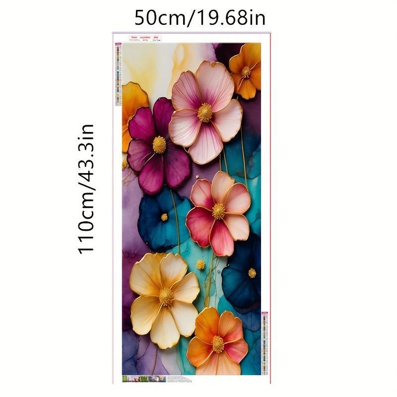 Flower Pattern Diamond Arts Colorful Painting Kit without Frame, DIY 5D Diamond Arts Crafts Kit, Wall Art Decorations for Home