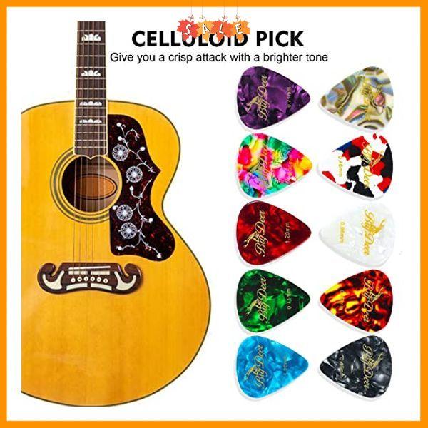 30 pack Celluloid Guitar Picks ，includes Thin,Medium, Heavy & Extra Heavy Picks Plectrums for Acoustic Guitar,Ukulele,Bass Wrapped in tin box