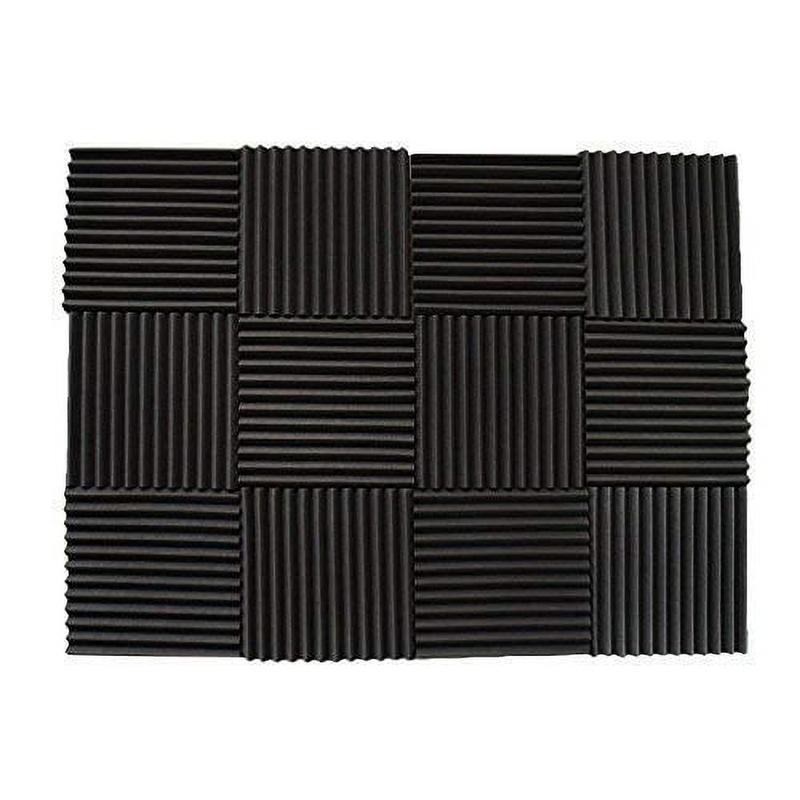 12Pack Acoustic Panels 1 X 12 X 12 Inches - Acoustic Foam - High Density- Soundproof Studio Wedges - Charcoal