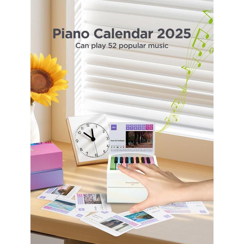 2025 Piano Calendar With Musical Lyrics Mini Piano with 52 Sheet Music on 28 Cards Advent Calendar for Fans, Family and Friends!