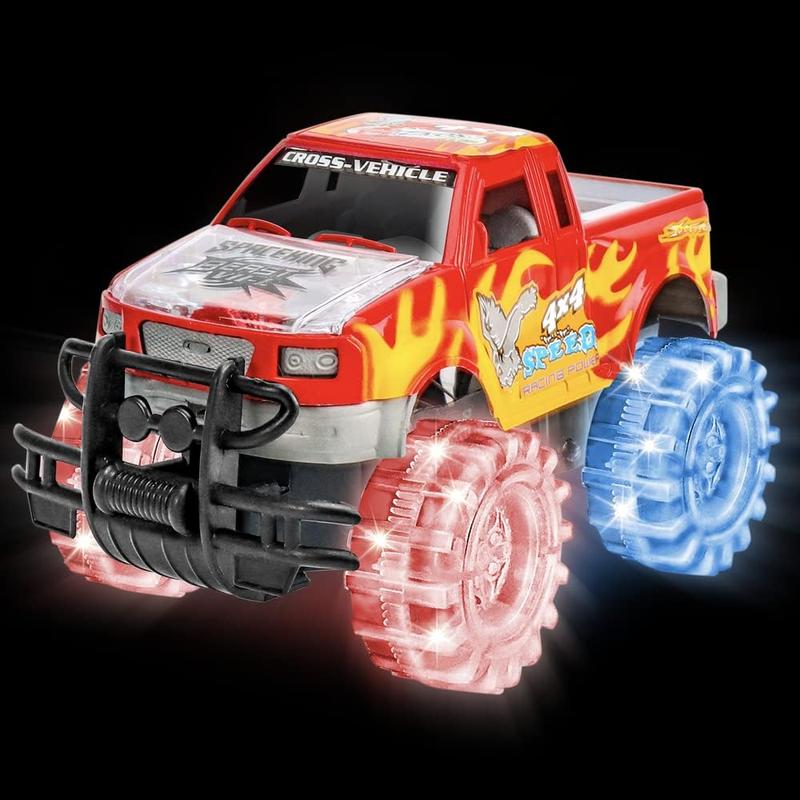 ArtCreativity Light Up Red Monster Truck, 1 Piece, 8 Inch Monster Truck Toy with Flashing LED Tires & Batteries, Push n Go Car Toys for Kids, Fun Gift for Boys & Girls Ages 3 & Up…