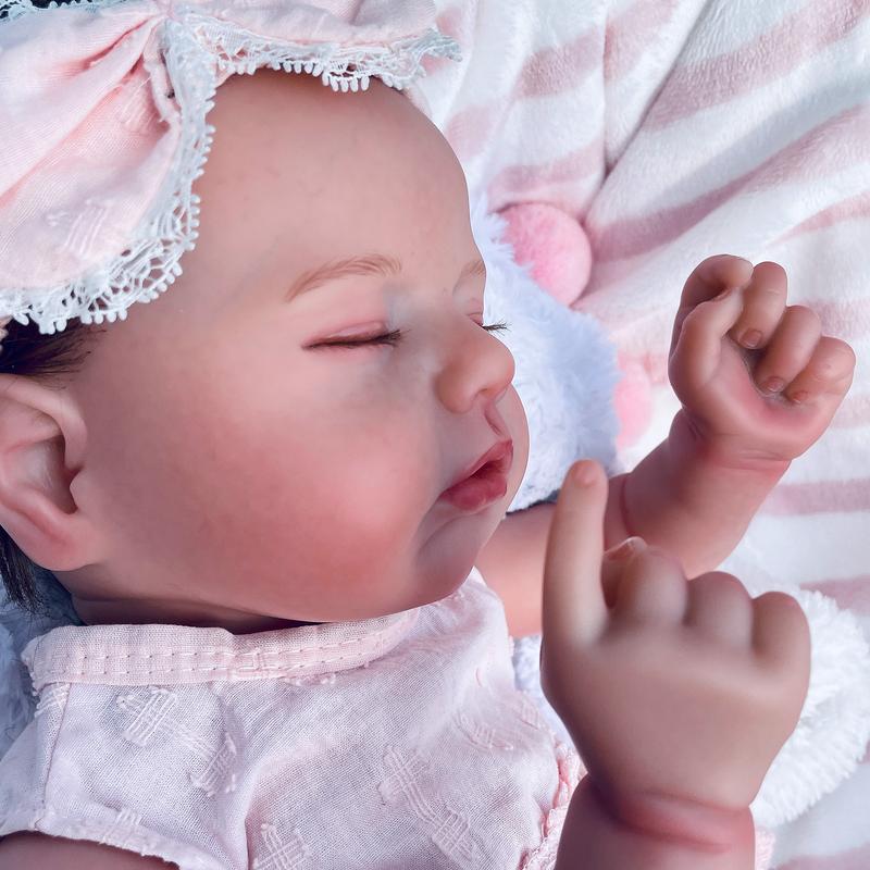 Wooroy Realistic Reborn Baby doll - Birthday Gift, Girl Gift, Kids Gift, Christmas Gift, Big Sister Gift, Lifelike Baby , 20'' Doris Sleeping Soft Weighted Reborn , Handmade Newborn Baby , Gift Toys for All Ages and Occasions.