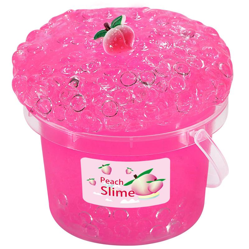 Premade Crystal Slime Rose Pink Jelly Cube Glimmer Crunchy Slime, Includes 4 Sets of Slime Add-ins, Party Favors for Kids, Sensory and Tactile Stimulation, Stress Relief, for Girls & Boys