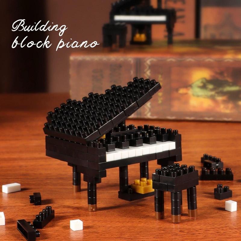 Mini Piano Design Building Block Toy, 126pcs box Creative Music Instrument Model, Musician's Creative Music Home Decoration Ornament