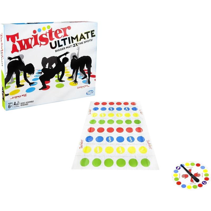 Twister Ultimate: Bigger Mat, More Colored Spots, Family, Kids Party Game Age 6+; Compatible with Alexa ( Exclusive)