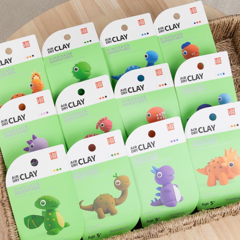 12 Boxes Air DIY Clay with Tutorial, Animals Dinosaur Space Adventures - Air Dry Clay, Soft & Ultra Light, DIY Craft Easy to use, Modeling Clay, Black Friday, Cyber Monday, Christmas Gifts for Children