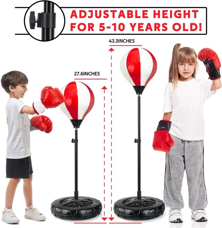 Big Punching Bag for  Included 2 Pack Boxing Gloves, Boxing Toys for Boys, Boxing Bag Sets with Height Adjustable Stand, Gift for Boys & Girls  5,6,7,8,9,10