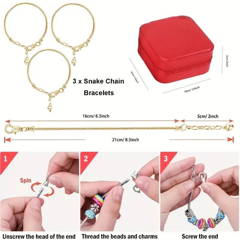 Christmas Themed Jewelry Making Kit, 55pcs set DIY  Chain Bracelet Making Kit, Diy Jewelry Making Supplies for Bracelet, Christmas Gift