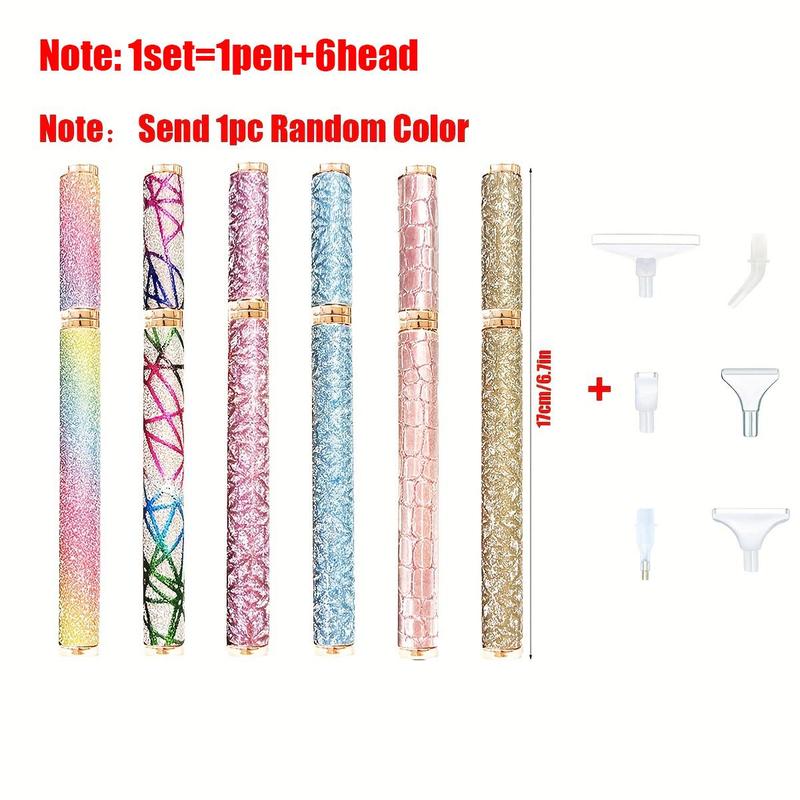 Random Color Diamond Painting Tool, 1 Count Pen with 5 Counts Heads, DIY Diamond Painting Pen, Diamond Embroidery Pen, 5D Painting Diamonds Accessories, Christmas Gift