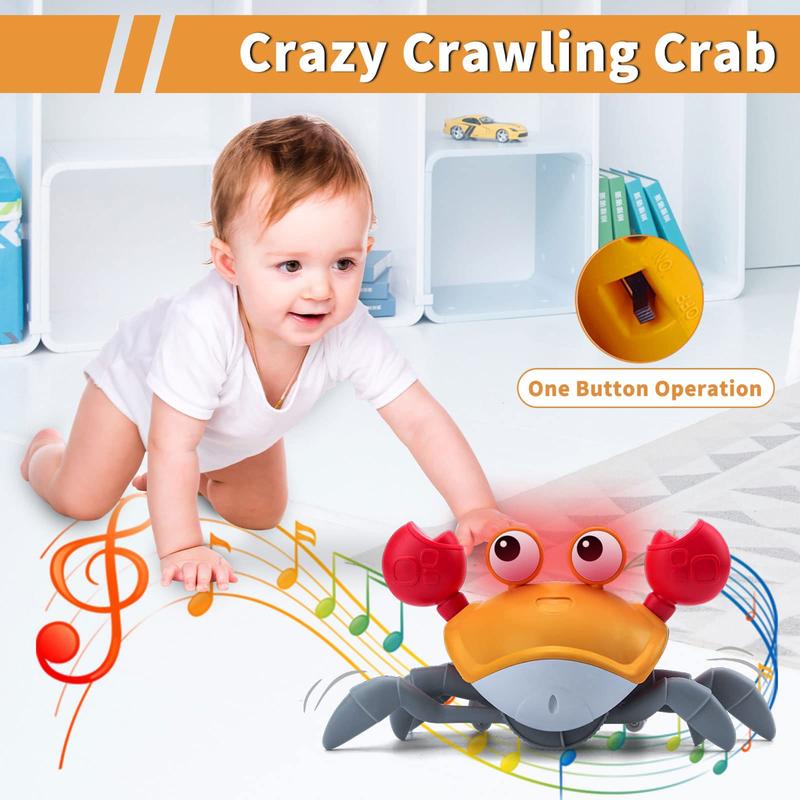 Electric sensing crab children's toy, automatic sensing crab, obstacle avoidance crawling toy, can crawl away simulated crabs