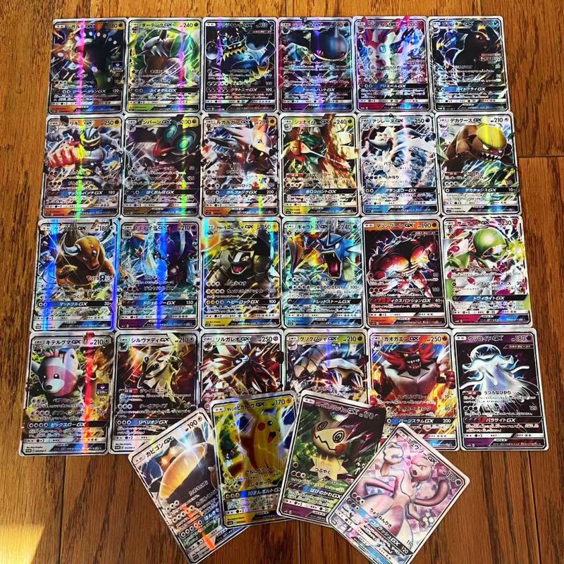 Set of 100 three-dimensional pokemon cards Charizard Pikachu Vmax Japanese flash cards children's toys   Pokemon collection   children's gifts   Christmas gifts