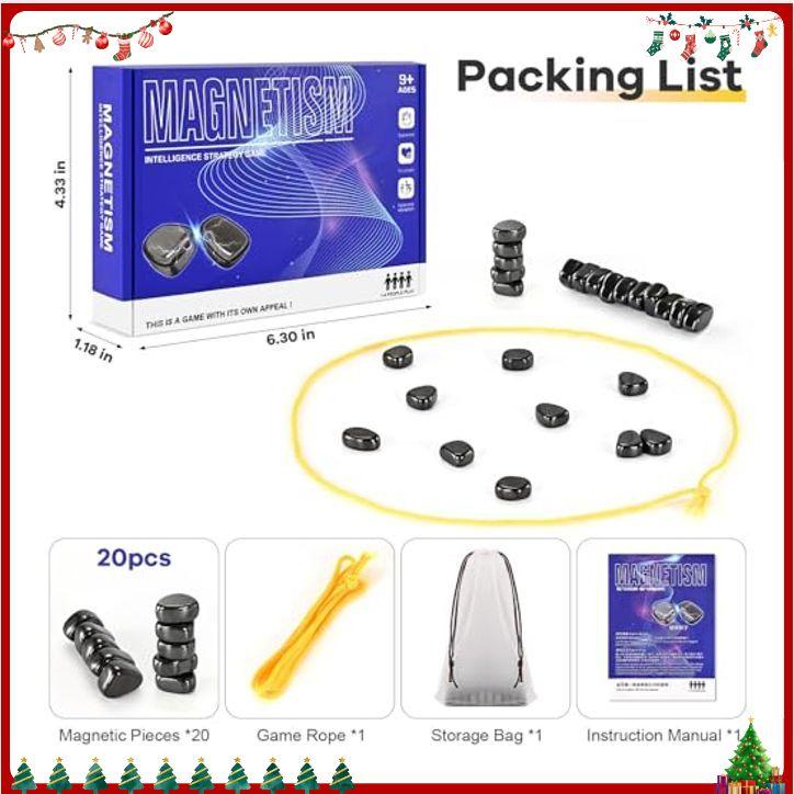 Magnetic Chess Game, Magnet Game with Rope, Party Travel Desktop Magnetic Strategy Game, Kids Gifts Family Games Educational Games for Kids and Adults