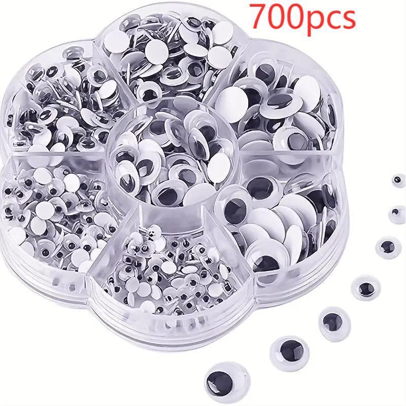 Mixed Size Sticky Eye (700pcs box), Self Adhesive Wiggle Googly Eyes, DIY Scrapbooking Craft for Card Making Decoration