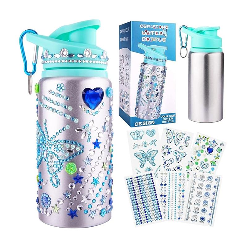 Decorate Your Own Water Bottle Kits for Girls Age 4-6-8-10-12, Water Bottle for Girls, Birthday Gifts for Girls 4-6-8-12, Arts and Crafts Toys Gifts for Girls, Diamond Painting Kits