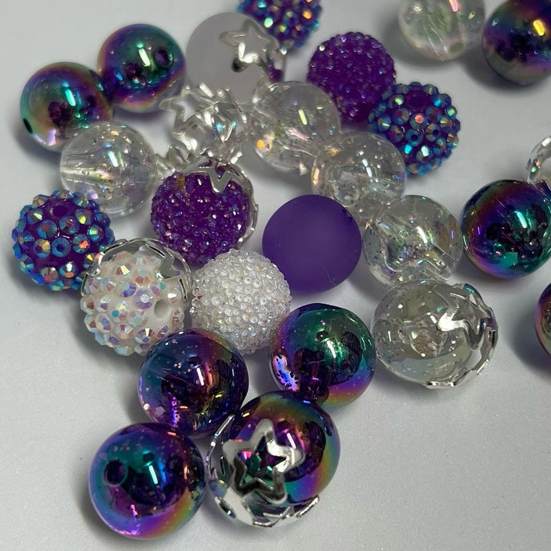 Angels Sparkle Bead and Cap Mix for Beadable Pens and Keychains - 16mm