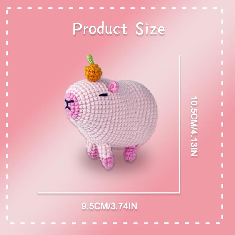 Cute Capybara Design Crochet Kit, 1 Set DIY Handmade Knitting Kit with Step-by-step Video Tutorials, DIY Handmade Kit for Adults