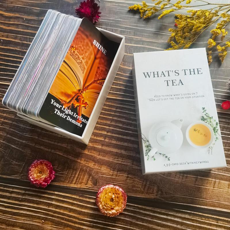 What's The Tea Oracle: Gossip and fun oracle card deck- 80 Card set, Get the tea on the situation, love readings, oracle readings, tarot reading, psychic, tarot card deck, unique tarot