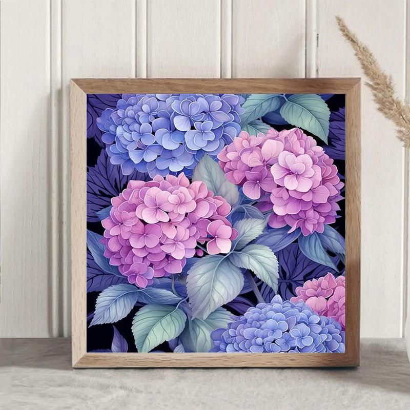 Hydrangea Pattern DIY Diamond Art Painting Kit without Frame, DIY 5D Diamond Art Painting Kit, Wall Art Decor for Home Living Room Bedroom