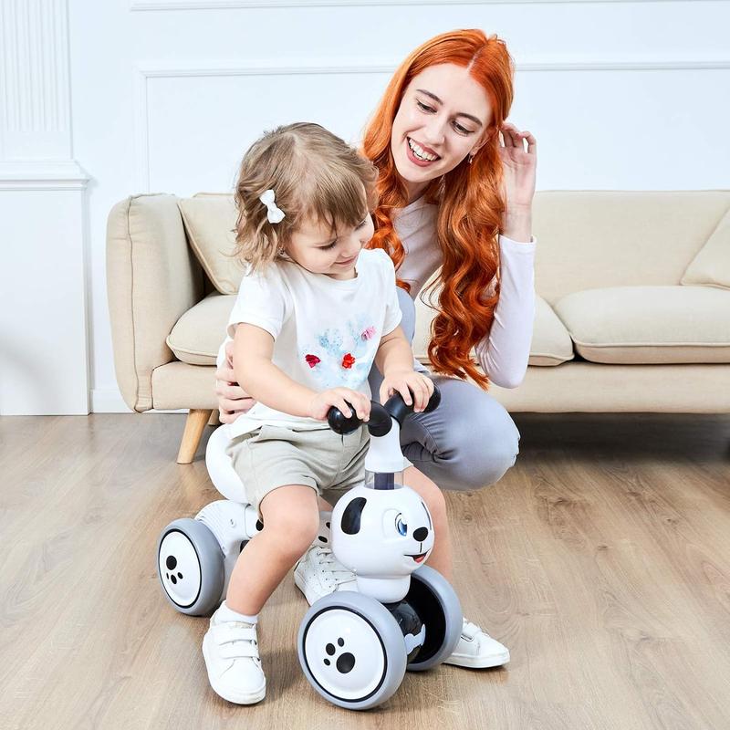 Baby Balance Bike Toys for 1 Year Old, Birthday Gifts for Boys and Girls, Silent Wheels  Non-Pedal Baby Walker Riding Toys for 10-36 Months Toddlers, Kids First Bike Gifts Spotty Dog