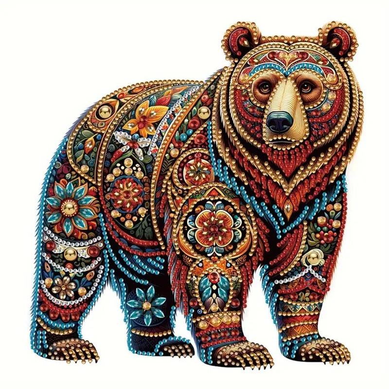 DIY Artificial Rhinestones Arts Painting Kit Without Frame, Cartoon Bear Pattern DIY Painting, Handmade Craft Art Decoration