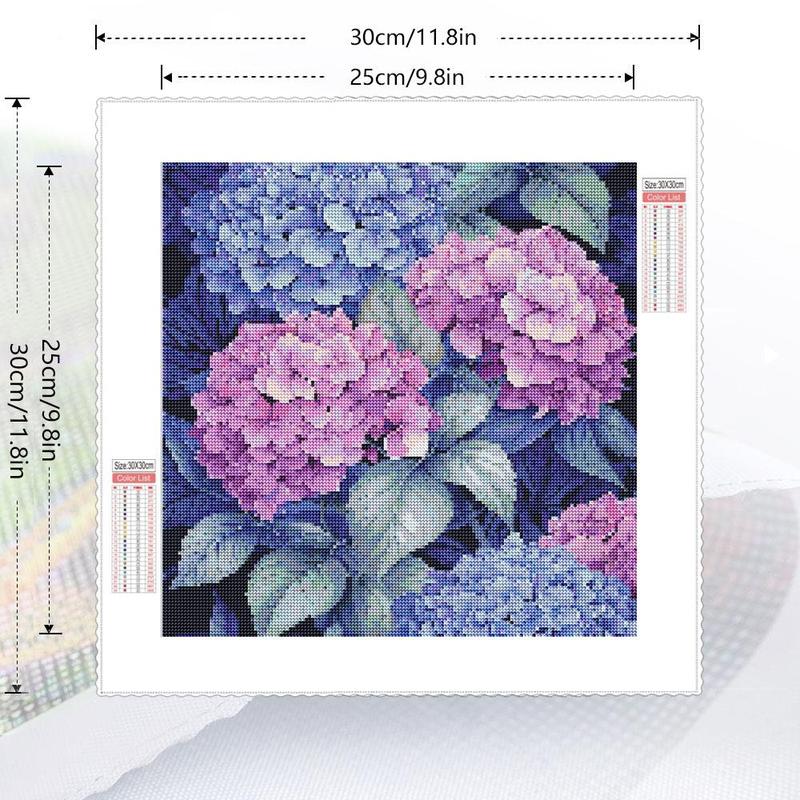 Hydrangea Pattern DIY Diamond Art Painting Kit without Frame, DIY 5D Diamond Art Painting Kit, Wall Art Decor for Home Living Room Bedroom