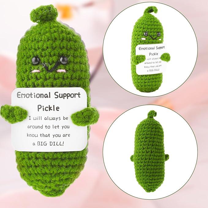 Crochet Pickle Toy, 1 Count Emotional Support Pickle Toy, Emotional Support Ornament for Christmas Decoration Or Gift