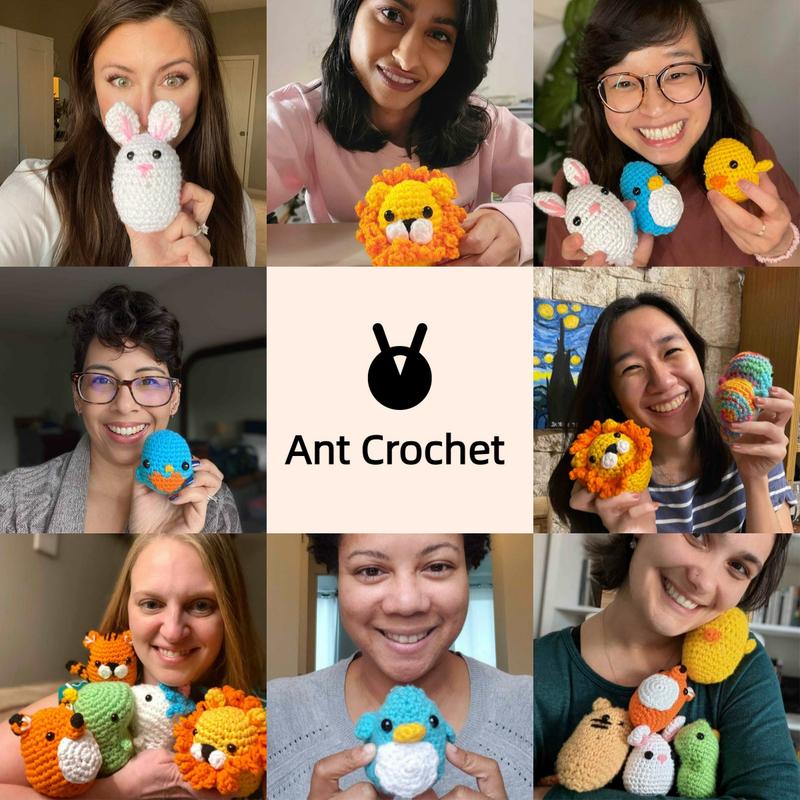 Crochet Kit for Beginners, Dinosaur Crochet Kit, Include Easy Knitting Soft Yarn, With Step-by-Step Video Tutorial, Beginner Crochet Kit for Adults and Kids, Holiday Birthday Gift for Adults and Kids, Crochet Fashion ideas, Diy Crochet