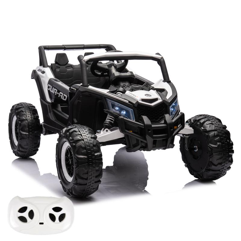 Children's Remote Control car, Toddler electric car, Parent remote control, battery powered, 12V vehicle remote control, UTV kids riding, three-point seat belt, music player, LED lights, High and low speed switch - Children's off-road adventure