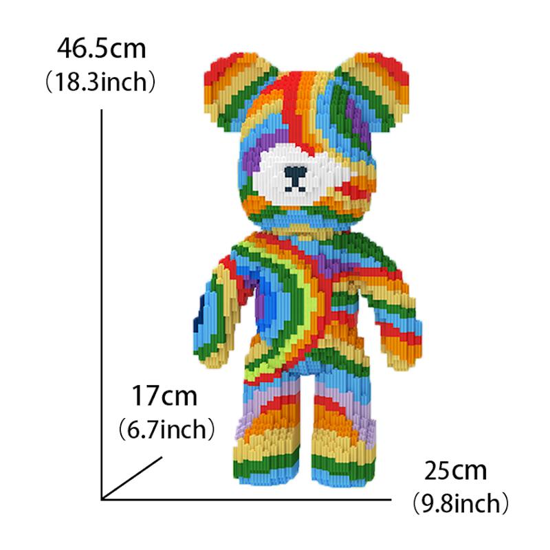 OZTZ Toy Bear Building Blocks Kit - (4500 6600 7200Pcs)Creative Game of 3D Bear Building Block Toys, Suitable for Home and Office Decorations, Universal for Adults and Children, Christmas Gift